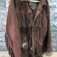Western jacket - Suede Leather Fringed Jacket, Vintage Mens Western Ranch Coat, Unmarked Jacket F by The Old Grainery (coa...