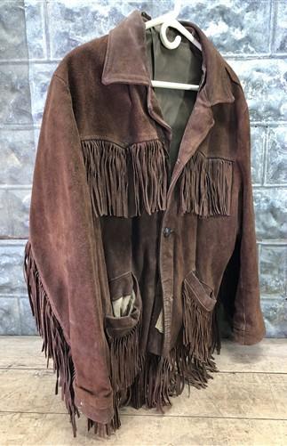 Western jacket - Suede Leather Fringed Jacket, Vintage Mens Western Ranch Coat, Unmarked Jacket F by The Old Grainery (coa...