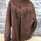 Western jacket - Suede Leather Fringed Jacket, Vintage Mens Western Ranch Coat, Unmarked Jacket F by The Old Grainery (coa...