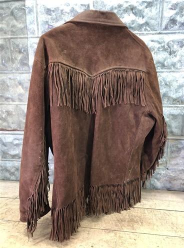 Western jacket - Suede Leather Fringed Jacket, Vintage Mens Western Ranch Coat, Unmarked Jacket F by The Old Grainery (coa...