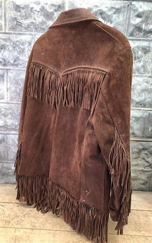 Western jacket - Suede Leather Fringed Jacket, Vintage Mens Western Ranch Coat, Unmarked Jacket F by The Old Grainery (coa...