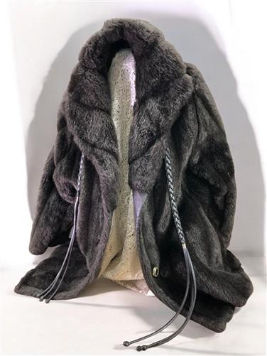 Womens clothing - Bunker Ramo Faux Fur Womens Coat, Vintage Size 42 Dark Brown Faux Fur Coat G, by The Old Grainery (belte...