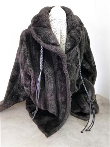 Womens clothing - Bunker Ramo Faux Fur Womens Coat, Vintage Size 42 Dark Brown Faux Fur Coat G, by The Old Grainery (belte...
