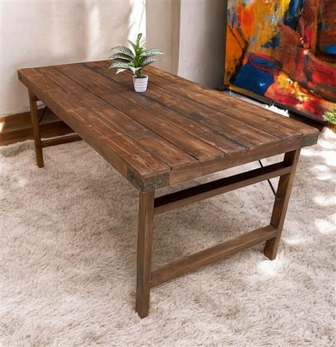 Wood Folding Table, (72x36) Vintage Dining Room, Kitchen Island, Portable, A139