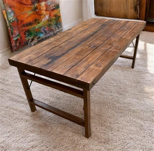 table - Wood Folding Table (72x36) Reclaimed Wood Dining, Kitchen Island A139 by The Old Grainery (dining table, farm tabl...
