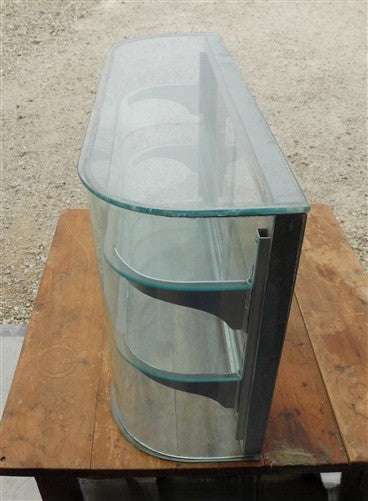Columbus Show Case Curved Glass Countertop, Vintage Bakery Jewelry Display
