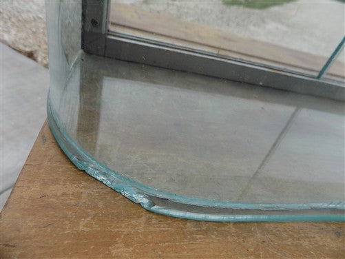 Columbus Show Case Curved Glass Countertop, Vintage Bakery Jewelry Display
