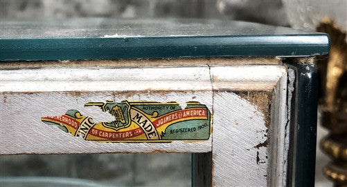 Columbus Show Case Curved Glass Countertop, Vintage Bakery Jewelry Display