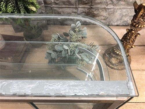 Columbus Show Case Curved Glass Countertop, Vintage Bakery Jewelry Display
