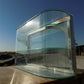 Columbus Show Case Curved Glass Countertop, Vintage Bakery Jewelry Display