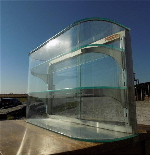 Columbus Show Case Curved Glass Countertop, Vintage Bakery Jewelry Display