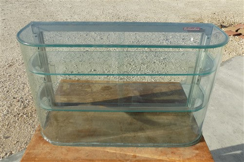 Columbus Show Case Curved Glass Countertop, Vintage Bakery Jewelry Display