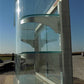 Columbus Show Case Curved Glass Countertop, Vintage Bakery Jewelry Display
