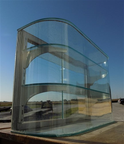 Columbus Show Case Curved Glass Countertop, Vintage Bakery Jewelry Display