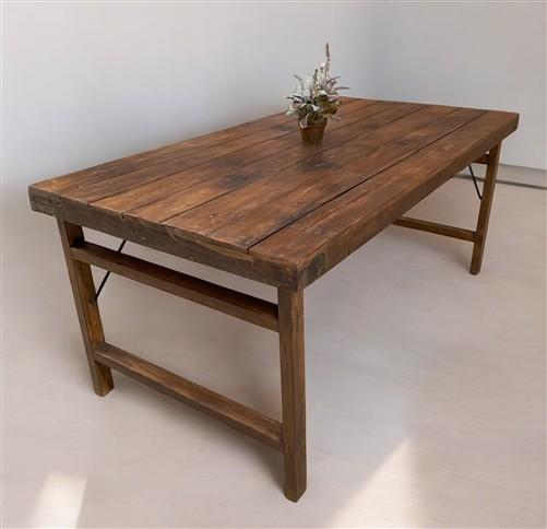 Wood Folding Table, (72x36) Vintage Dining Room, Kitchen Island, Portable, A140