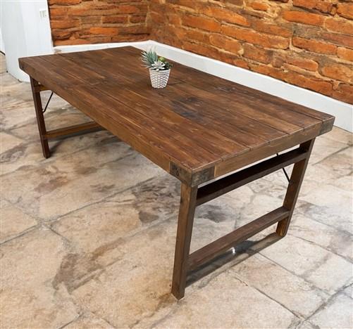 Wood Folding Table, (72x36) Vintage Dining Room, Kitchen Island, Portable, A141