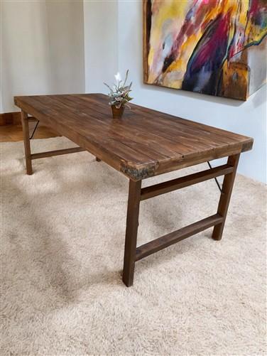 table - Wood Folding Table (72x36) Reclaimed Wood Dining, Kitchen Island A144 by The Old Grainery (dining table, farm tabl...