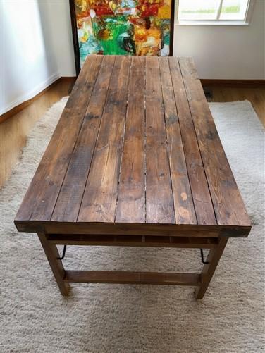 table - Wood Folding Table (72x36) Reclaimed Wood Dining, Kitchen Island A144 by The Old Grainery (dining table, farm tabl...