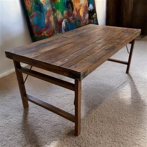 table - Wood Folding Table (72x36) Reclaimed Wood Dining, Kitchen Island A144 by The Old Grainery (dining table, farm tabl...