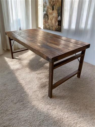 table - Wood Folding Table (72x36) Reclaimed Wood Dining, Kitchen Island A144 by The Old Grainery (dining table, farm tabl...
