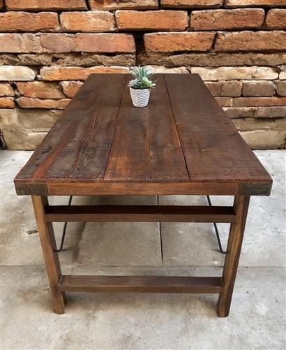 Wood Folding Table (67.5x34.25) Vintage Dining Room Kitchen Island Portable A145