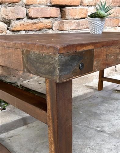 Wood Folding Table (67.5x34.25) Vintage Dining Room Kitchen Island Portable A145