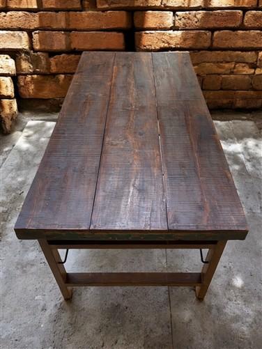 Wood Folding Table (67.5x34.25) Vintage Dining Room Kitchen Island Portable A145