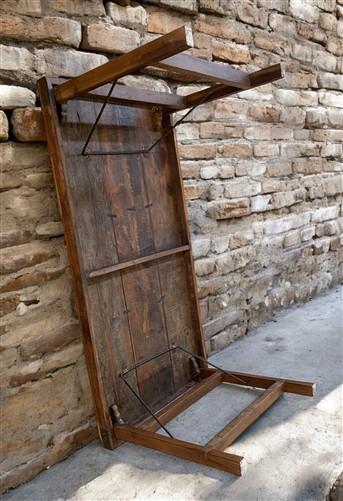 Wood Folding Table (67.5x34.25) Vintage Dining Room Kitchen Island Portable A145