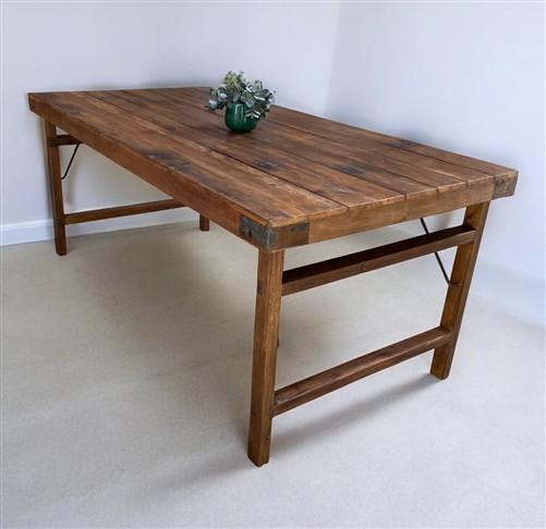 Wood Folding Table, (72x36) Vintage Dining Room, Kitchen Island, Portable, A146