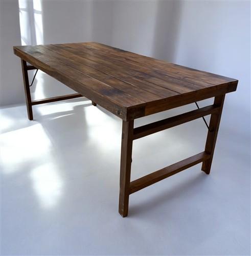 Wood Folding Table, (72x36) Vintage Dining Room, Kitchen Island, Portable, A146