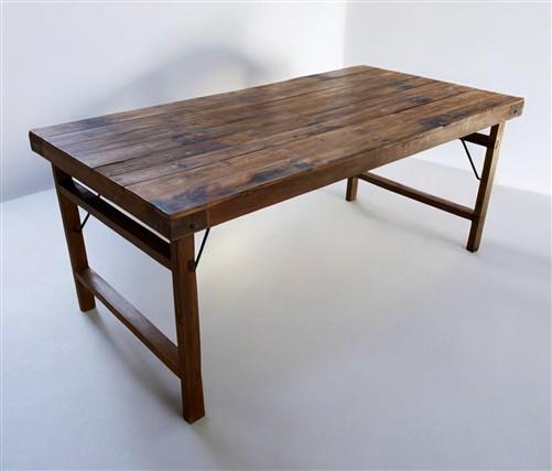 Wood Folding Table, (72x36) Vintage Dining Room, Kitchen Island, Portable, A146