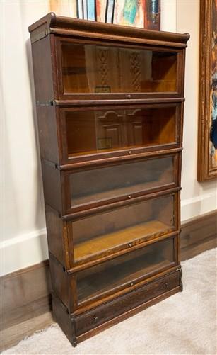 Globe-Wernicke Barrister Bookcase, Vintage Lawyer Cabinet, Stacking Bookcase, A