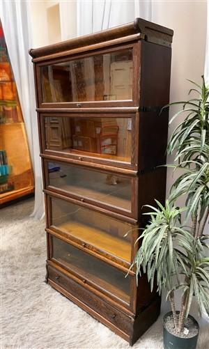 Globe-Wernicke Barrister Bookcase, Vintage Lawyer Cabinet, Stacking Bookcase, A