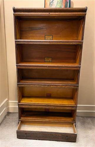 Globe-Wernicke Barrister Bookcase, Vintage Lawyer Cabinet, Stacking Bookcase, A