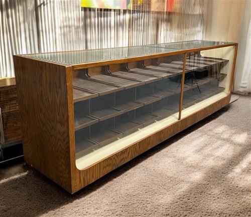 Vintage Cabinet - 10' Oak Shirt Clothes Showcase, Vintage Store Counter Display Case, Mercantile A by The Old Grainery (ar...