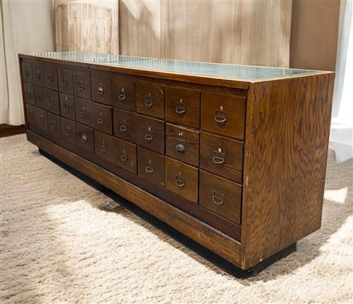 Vintage Cabinet - 10' Oak Shirt Clothes Showcase, Vintage Store Counter Display Case, Mercantile A by The Old Grainery (ar...