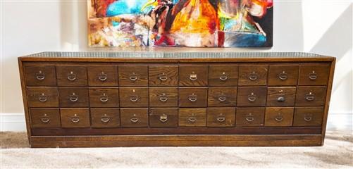 Vintage Cabinet - 10' Oak Shirt Clothes Showcase, Vintage Store Counter Display Case, Mercantile A by The Old Grainery (ar...