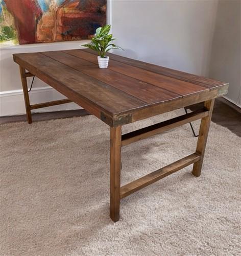Wood Folding Table (72x36) Reclaimed Wood Dining, Kitchen Island
