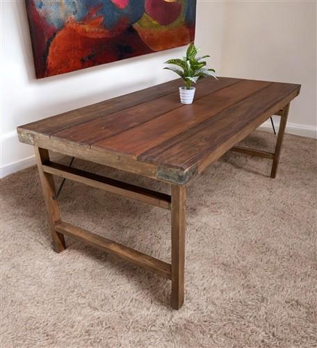 Wood Folding Table (72x36) Reclaimed Wood Dining, Kitchen Island A147