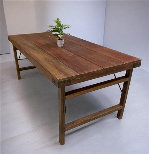 Wood Folding Table, (72x36) Vintage Dining Room, Kitchen Island, Portable, A148