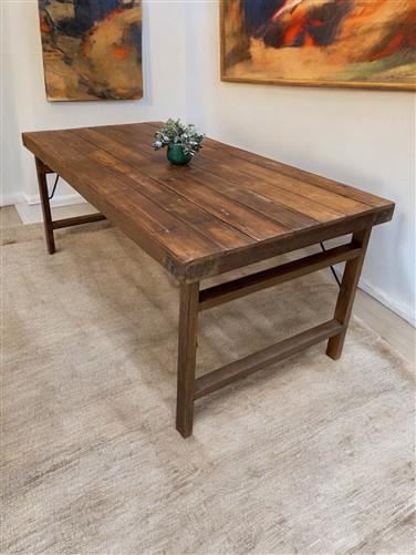 Wood Folding Table, (72x36) Vintage Dining Room, Kitchen Island, Portable, A151