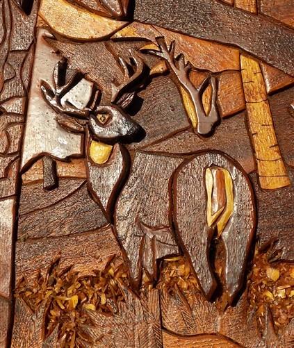 Wooden Carving - 3D Wooden Relief Carving, North American Wildlife, Rustic Carved Wood Folk Art by The Old Grainery (3D, a...