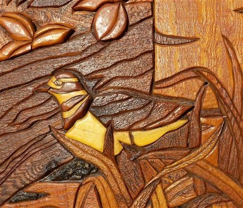 Wooden Carving - 3D Wooden Relief Carving, North American Wildlife, Rustic Carved Wood Folk Art by The Old Grainery (3D, a...