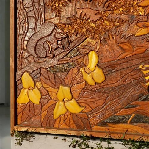 Wooden Carving - 3D Wooden Relief Carving, North American Wildlife, Rustic Carved Wood Folk Art by The Old Grainery (3D, a...