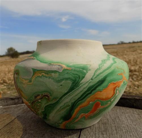 Southwestern vase - Nemadji Indian Pottery, 4" Swirled Native American Southwest Ceramic Vase, by The Old Grainery (4 inch...