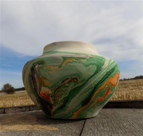 Southwestern vase - Nemadji Indian Pottery, 4" Swirled Native American Southwest Ceramic Vase, by The Old Grainery (4 inch...