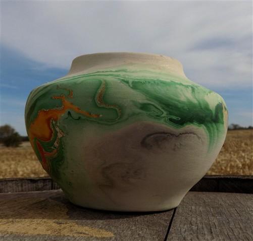 Southwestern vase - Nemadji Indian Pottery, 4" Swirled Native American Southwest Ceramic Vase, by The Old Grainery (4 inch...