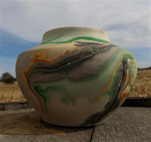 Southwestern vase - Nemadji Indian Pottery, 4" Swirled Native American Southwest Ceramic Vase, by The Old Grainery (4 inch...