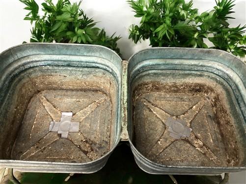 Wash Tubs - Wheeling Galvanized Double Wash Tub, Beer Cooler, Flower Pot Stand Bucket A29, by The Old Grainery (Americana,...
