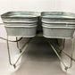 Wash Tubs - Wheeling Galvanized Double Wash Tub, Beer Cooler, Flower Pot Stand Bucket A29, by The Old Grainery (Americana,...